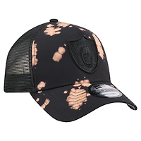 Men's New Era Black Las Vegas Raiders Bleached 9FORTY A-Frame Adjustable Hat