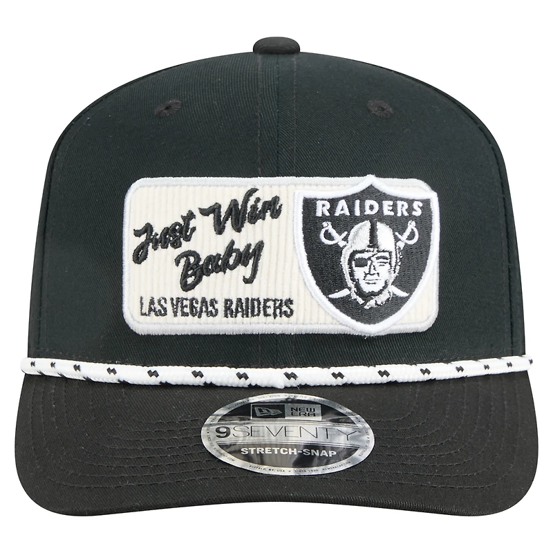 Casquette extensible noire Chant 9SEVENTY des Las Vegas Raiders de New Era pour homme