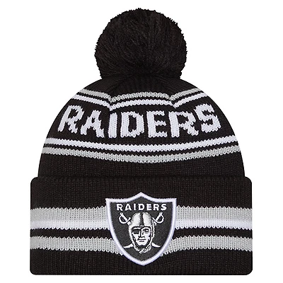 Men's New Era  Black Las Vegas Raiders Classic Cuffed Knit Hat with Pom