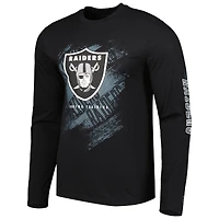 T-shirt à manches longues noir Las Vegas Raiders Combine Authentic Action New Era pour homme