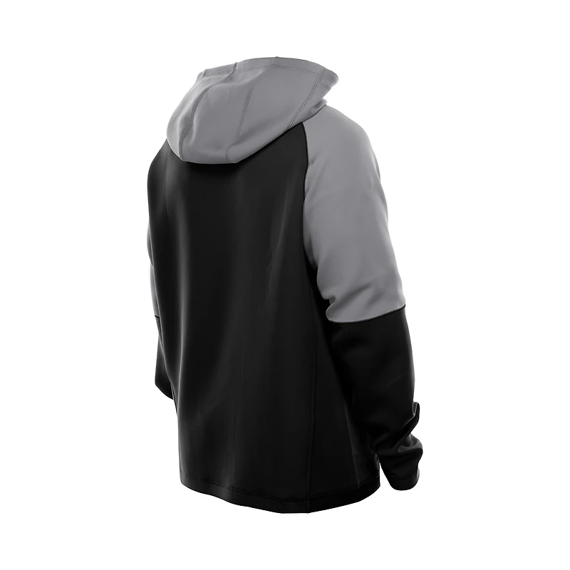 Sweat à capuche raglan noir blocs de couleurs authentiques des Las Vegas Raiders New Era pour homme