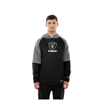 Sweat à capuche raglan noir blocs de couleurs authentiques des Las Vegas Raiders New Era pour homme