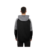 Men's New Era  Black Las Vegas Raiders Combine Authentic Color Block Raglan Pullover Hoodie