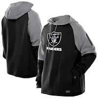 Sweat à capuche raglan noir blocs de couleurs authentiques des Las Vegas Raiders New Era pour homme