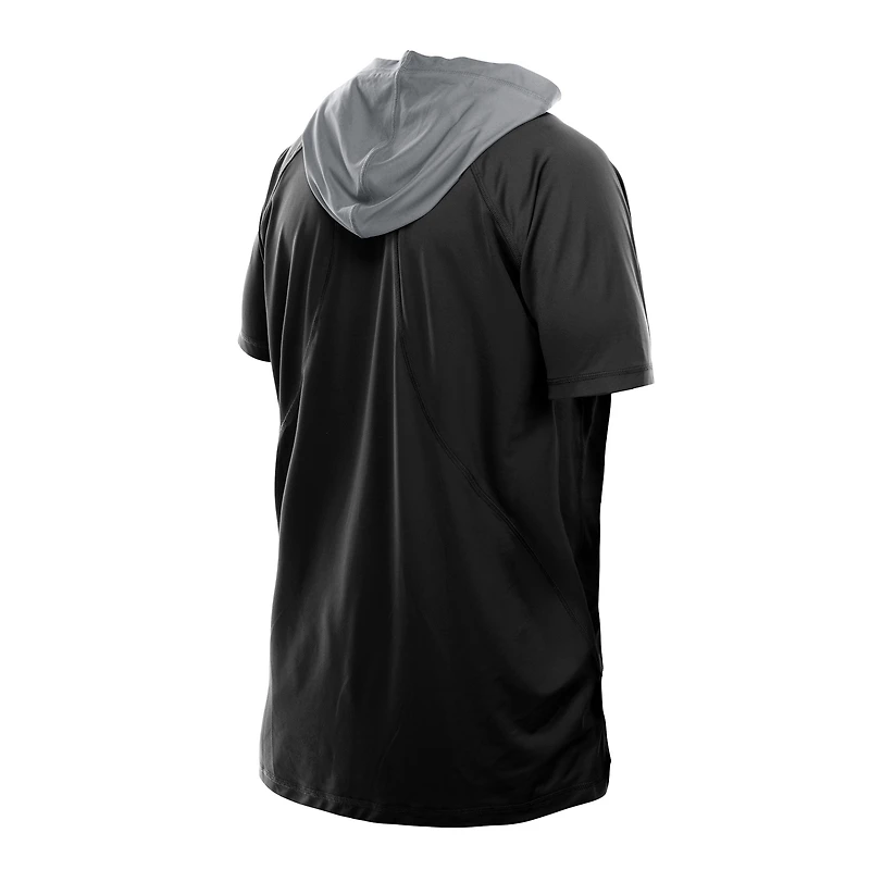 Men's New Era  Black Las Vegas Raiders Combine Authentic Hooded Raglan Short-Sleeve T-Shirt
