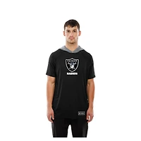 Men's New Era  Black Las Vegas Raiders Combine Authentic Hooded Raglan Short-Sleeve T-Shirt