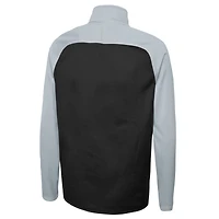 Veste noire à demi-zip raglan Las Vegas Raiders Combine Authentic O-Line New Era pour homme
