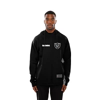 Sweat à capuche zippé intégral noir New Era des Las Vegas Raiders Combine Authentic Raglan Scuba pour homme