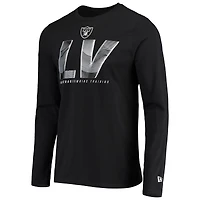 T-shirt à manches longues New Era pour hommes Las Vegas Raiders Combine Authentic Static Abbreviation