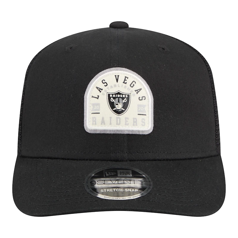 Men's New Era Black Las Vegas Raiders Contest 9SEVENTY Adjustable Trucker Hat