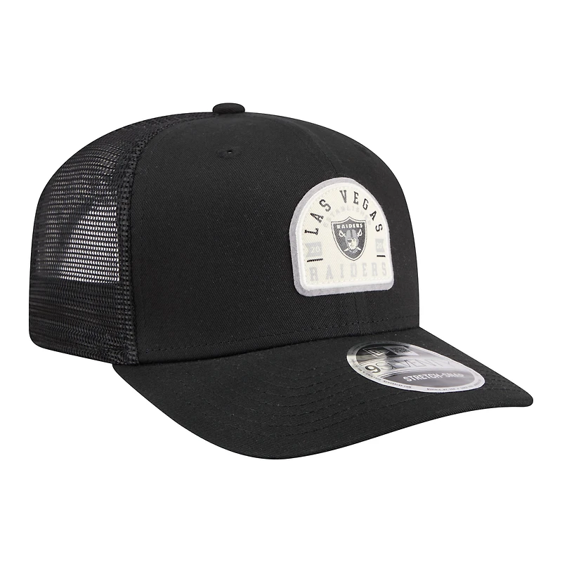 Men's New Era Black Las Vegas Raiders Contest 9SEVENTY Adjustable Trucker Hat