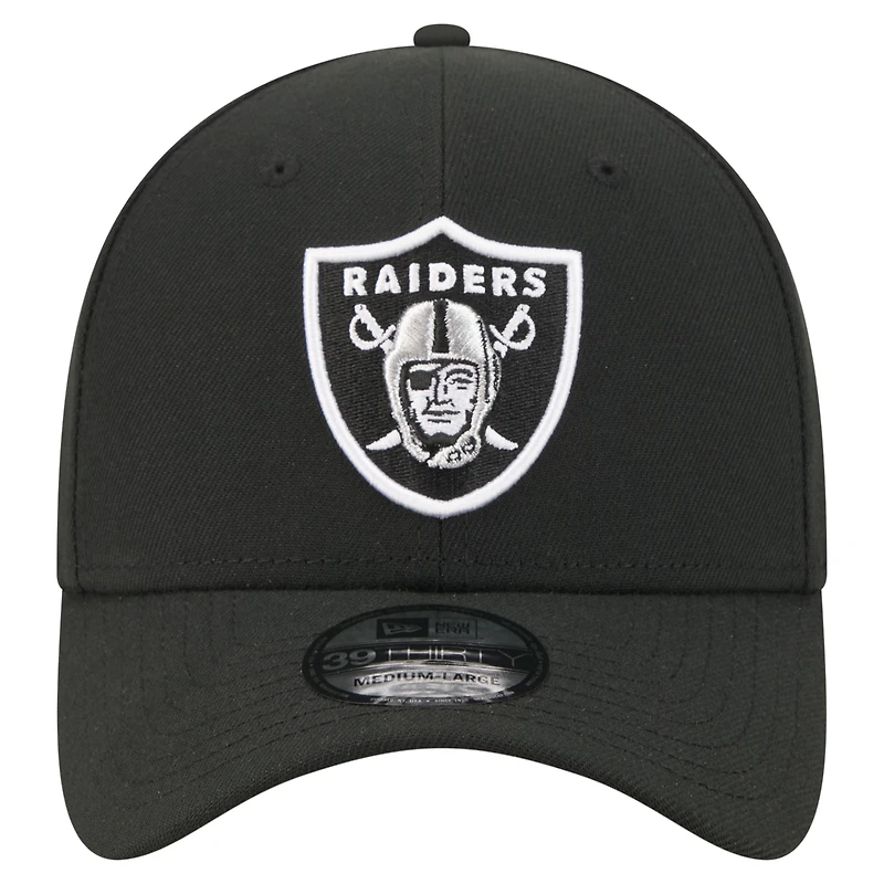 Men's New Era Black Las Vegas Raiders Core Team 39THIRTY Flex Hat