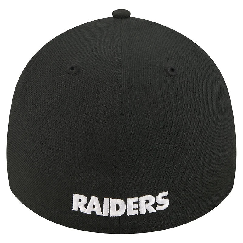 Casquette New Era noire pour homme Las Vegas Raiders Core Team 39THIRTY Flex