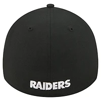 Casquette New Era noire pour homme Las Vegas Raiders Core Team 39THIRTY Flex
