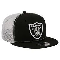 Casquette trucker snapback New Era 9FIFTY Core Team pour homme, noire, Las Vegas Raiders