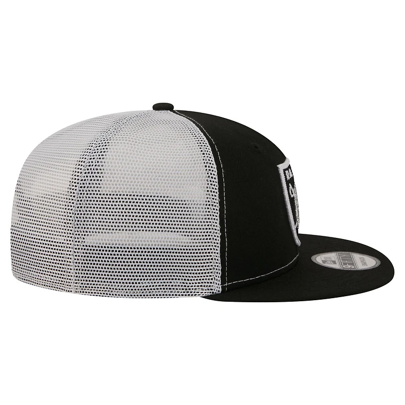 Men's New Era  Black Las Vegas Raiders Core Team 9FIFTY Trucker Snapback Hat