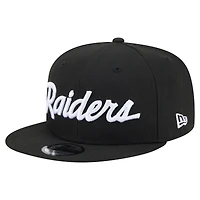 Men's New Era  Black Las Vegas Raiders Core Team Script 9FIFTY Snapback Hat