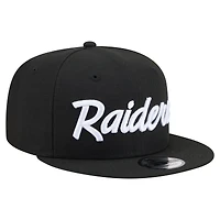 Casquette snapback New Era 9FIFTY pour homme, noire, Las Vegas Raiders Core Team Script
