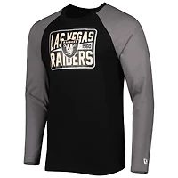 T-shirt à manches longues raglan actuel des Las Vegas Raiders New Era pour homme noir