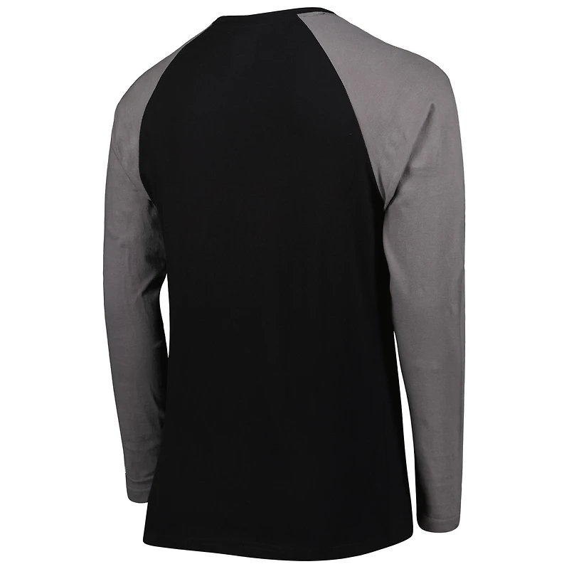 T-shirt à manches longues raglan actuel des Las Vegas Raiders New Era pour homme noir