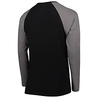 T-shirt à manches longues raglan actuel des Las Vegas Raiders New Era pour homme noir