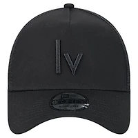 Men's New Era Black Las Vegas Raiders Domain 9FORTY A-Frame Trucker Adjustable Hat