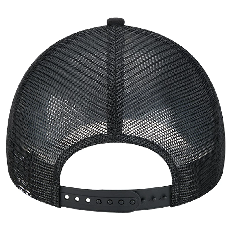 Men's New Era Black Las Vegas Raiders Domain 9FORTY A-Frame Trucker Adjustable Hat