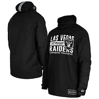 Men's New Era Black Las Vegas Raiders Functional Fandom Balaclava Helmet Stripe Tri-Blend Hoodie