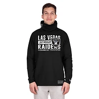 Men's New Era Black Las Vegas Raiders Functional Fandom Balaclava Helmet Stripe Tri-Blend Hoodie