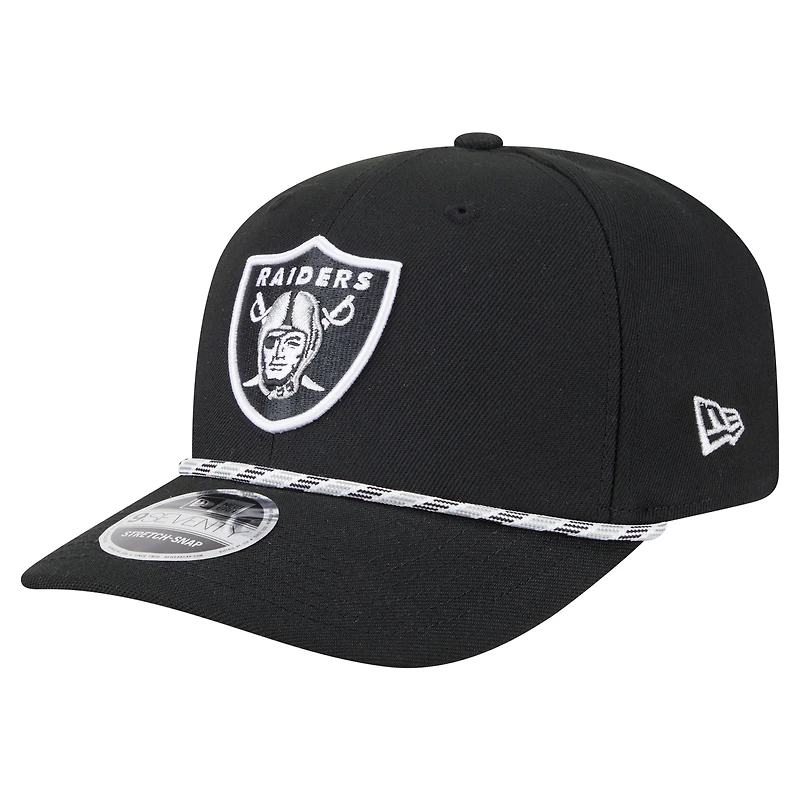 Men's New Era Black Las Vegas Raiders Gameday Multi Rope 9SEVENTY Stretch-Snap Hat