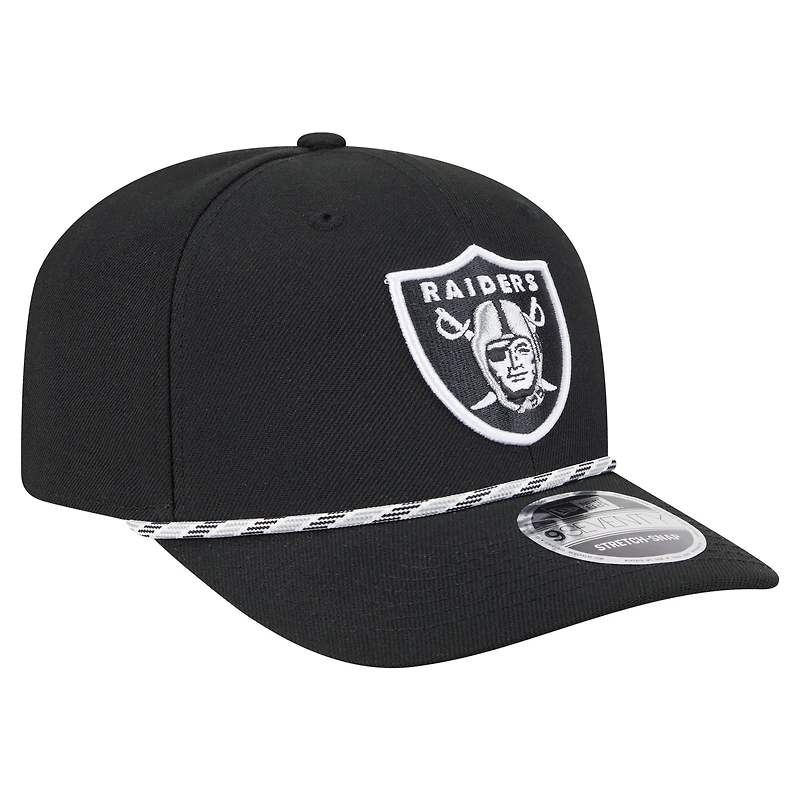 Casquette extensible à boutons-pression New Era noire Gameday 9SEVENTY des Las Vegas Raiders pour homme