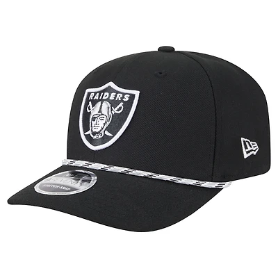 Men's New Era Black Las Vegas Raiders Gameday Multi Rope 9SEVENTY Stretch-Snap Hat