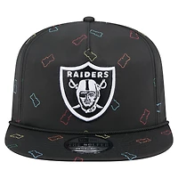 Casquette snapback noire en caoutchouc pour homme New Era des Las Vegas Raiders