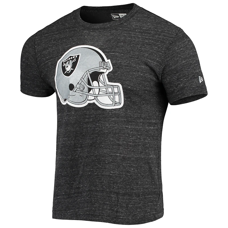 T-shirt noir tri-blend avec logo casque Las Vegas Raiders New Era pour homme