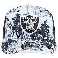 Men's New Era  Black Las Vegas Raiders Hula Trucker 9SEVENTY Adjustable Hat
