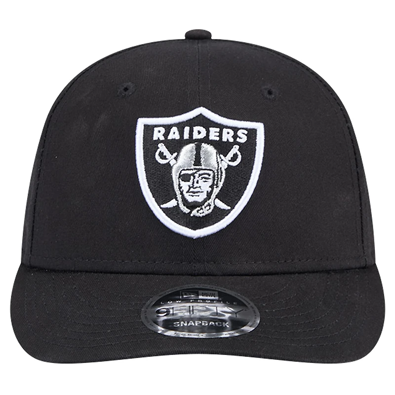 Casquette Snapback 9FIFTY principale à profil bas des Las Vegas Raiders New Era noire pour hommes