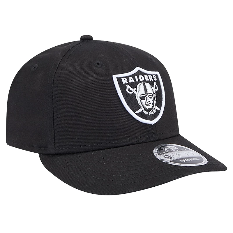 Casquette Snapback 9FIFTY principale à profil bas des Las Vegas Raiders New Era noire pour hommes