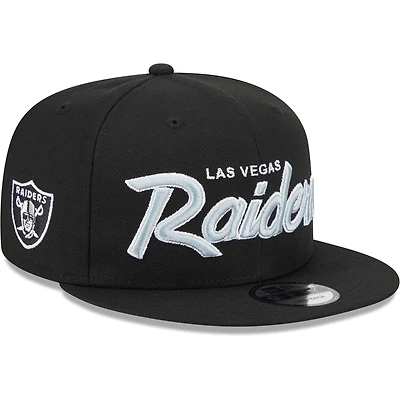 Casquette Snapback 9FIFTY pour homme avec inscription principale des Las Vegas Raiders New Era noire