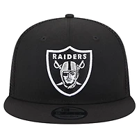 Men's New Era Black Las Vegas Raiders Main Trucker 9FIFTY Snapback Hat