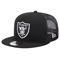Casquette Snapback 9FIFTY Main Trucker New Era noire des Las Vegas Raiders pour hommes