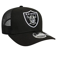 Men's New Era Black Las Vegas Raiders Main Trucker 9SEVENTY Stretch-Snap Hat