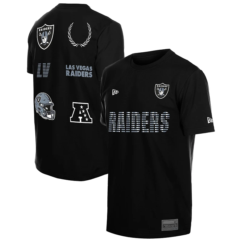 T-shirt de match New Era noir pour homme, Las Vegas Raiders
