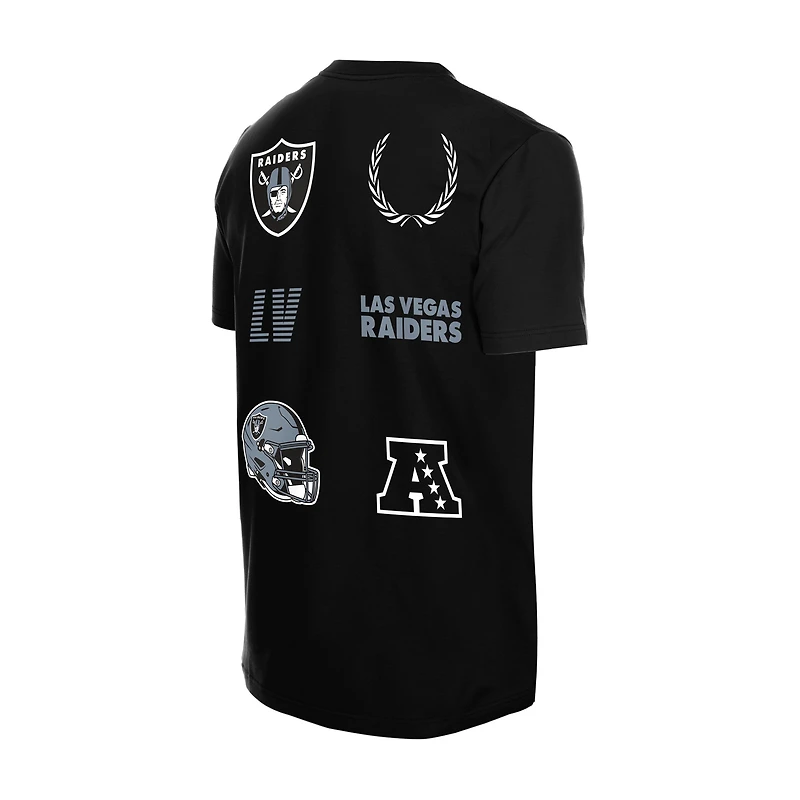 T-shirt de match New Era noir pour homme, Las Vegas Raiders