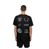T-shirt de match New Era noir pour homme, Las Vegas Raiders