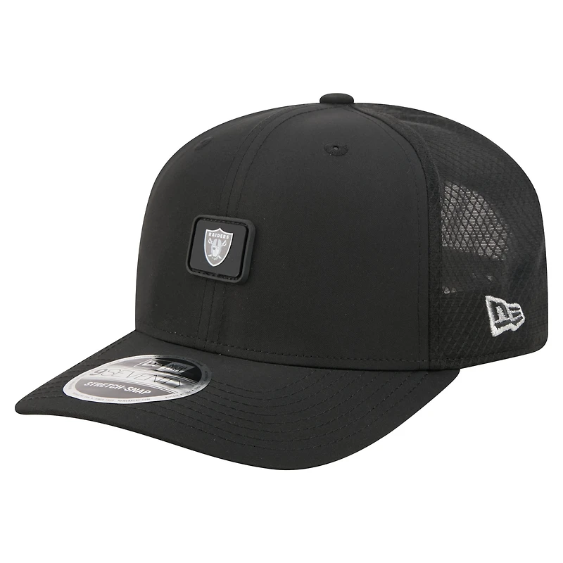 Casquette ajustable New Era noire pour homme, logo Las Vegas Raiders, modèle 9SEVENTY