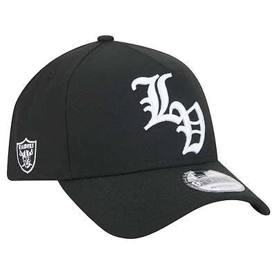 Casquette ajustable Mystic 9FORTY A-Frame noire New Era pour homme des Las Vegas Raiders
