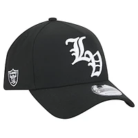 Casquette ajustable Mystic 9FORTY A-Frame noire New Era pour homme des Las Vegas Raiders