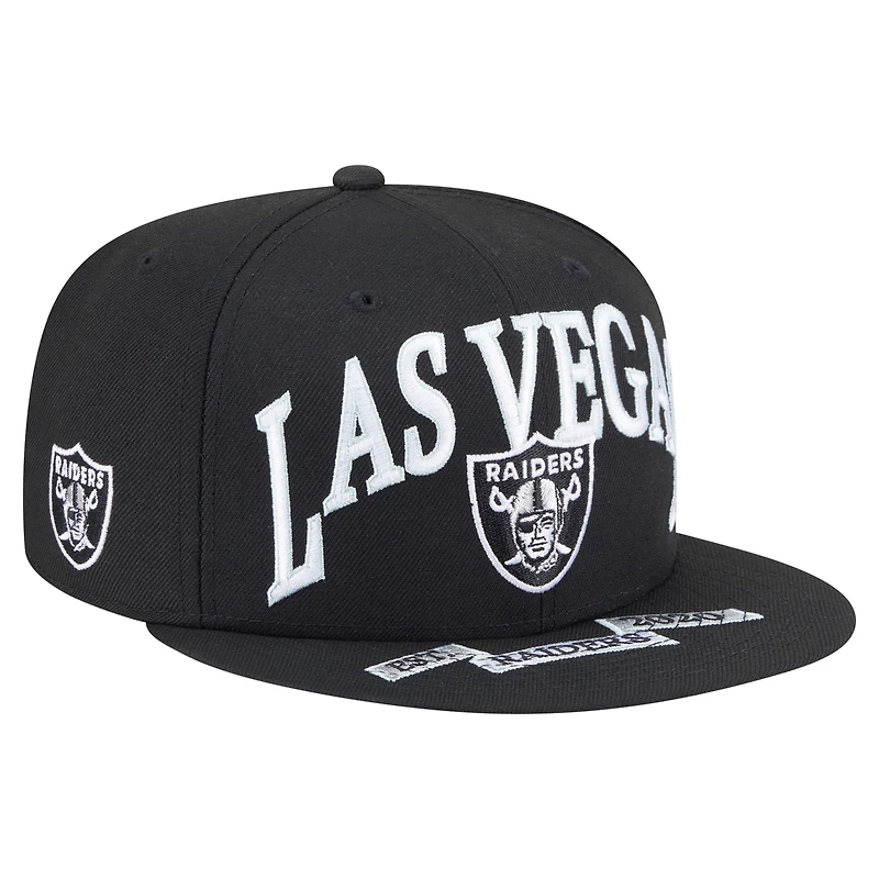 Men's New Era Black Las Vegas Raiders  Oversized 59FIFTY Fitted Hat