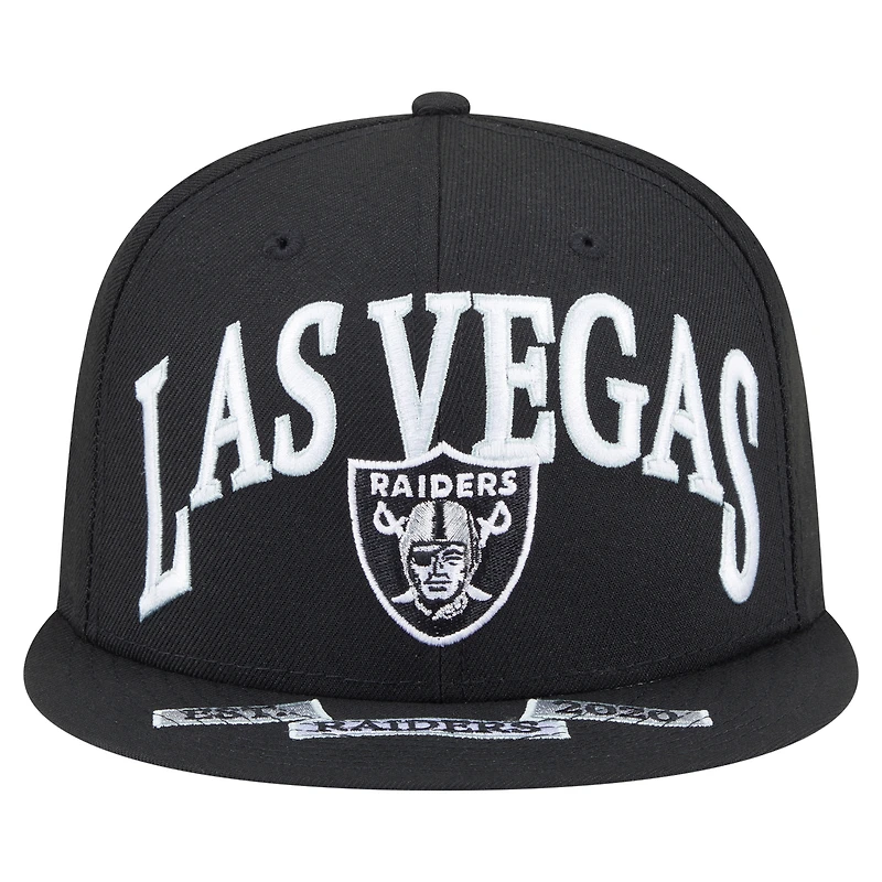 Men's New Era Black Las Vegas Raiders  Oversized 59FIFTY Fitted Hat