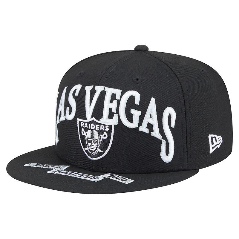 Men's New Era Black Las Vegas Raiders  Oversized 59FIFTY Fitted Hat